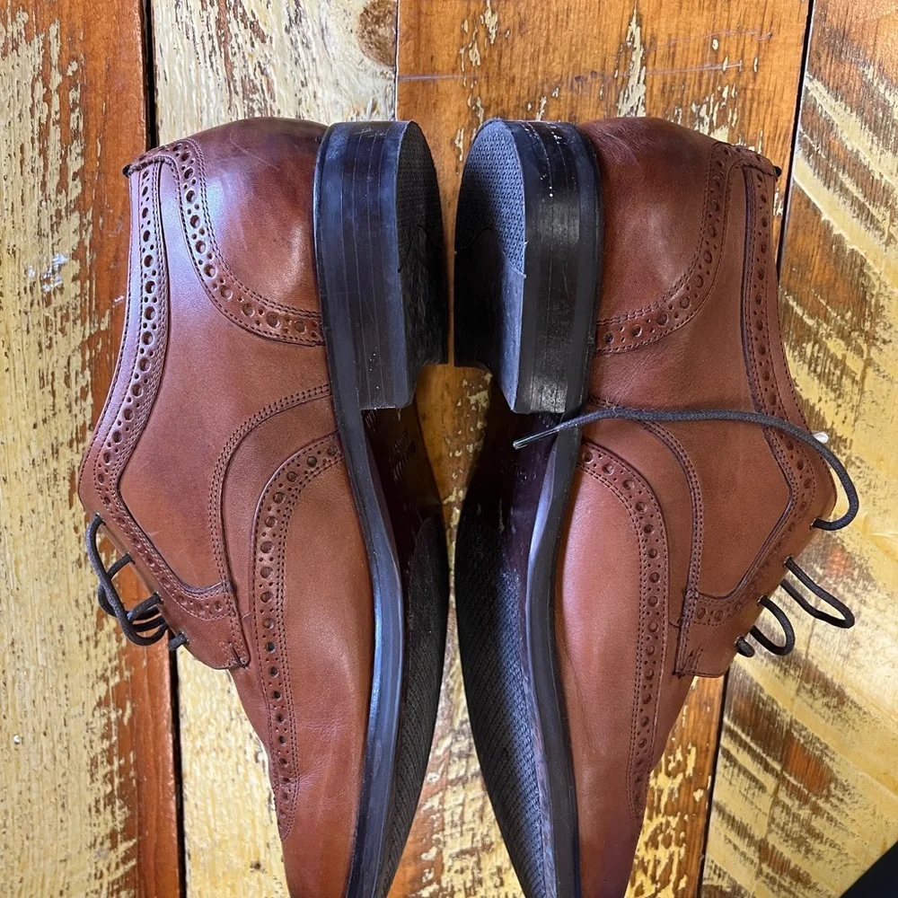 Cole Haan Men's Brown Leather Wingtip Derbys - Picture 5 of 9